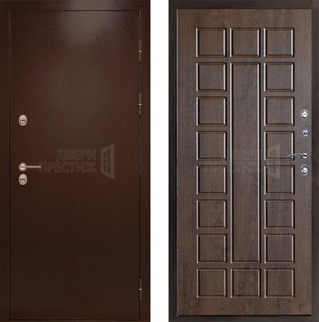 Входная дверь Termo-door Сибирь Антик медный Престиж в цвете дуб с терморазрывом