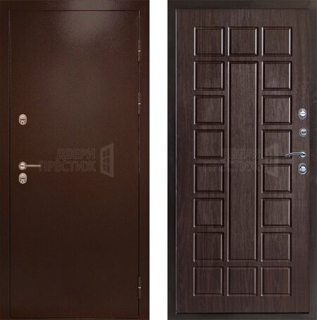 Входная дверь Termo-door Сибирь Антик медный Престиж в цвете венге с терморазрывом