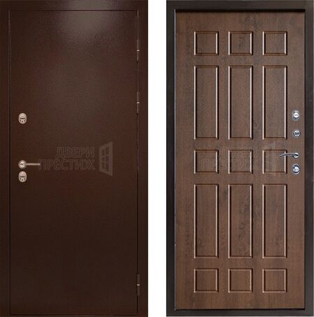 Входная дверь Termo-door Сибирь Антик медный Спарта в цвете дуб с терморазрывом