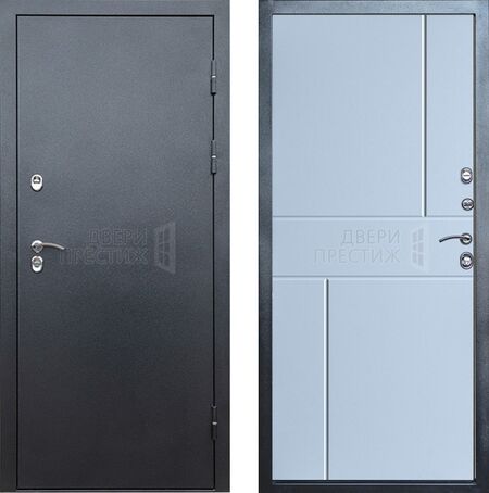 Входная дверь Termo-door Сибирь Серебро антик Горизонт в цвете белый с терморазрывом
