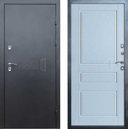 Входная дверь Termo-door Сибирь Серебро антик Классика в цвете белое дерево с терморазрывом