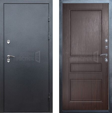 Входная дверь Termo-door Сибирь Серебро антик Классика в цвете венге с терморазрывом