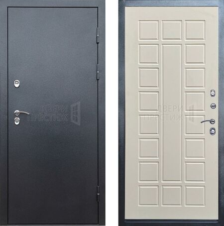 Входная дверь Termo-door Сибирь Серебро антик Престиж в цвете беж матовый с терморазрывом