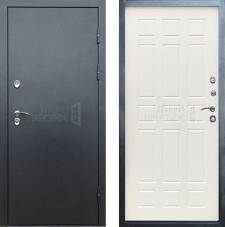 Входная дверь Termo-door Сибирь Серебро антик Спарта в цвете белое дерево с терморазрывом