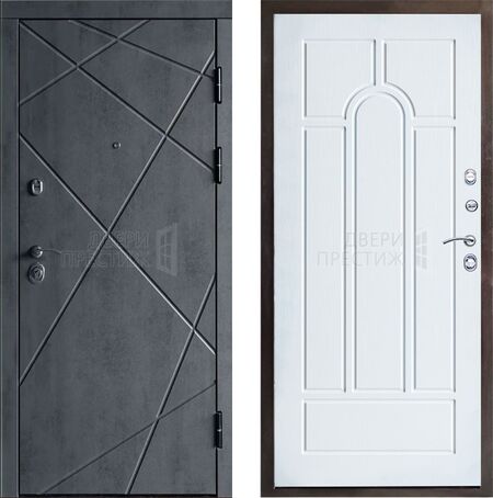 Входная дверь Termo-door Лучи бетон Арка в цвете лиственница