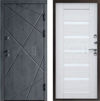 Входная дверь Termo-door Лучи бетон Царга в цвете лиственница