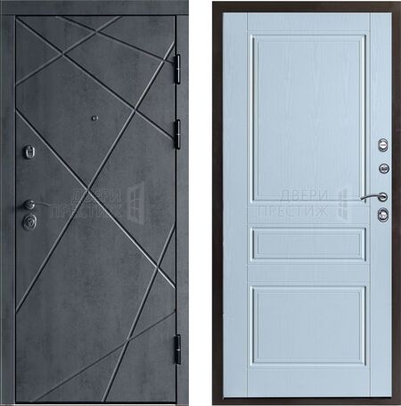Входная дверь Termo-door Лучи бетон Классика в цвете белое дерево