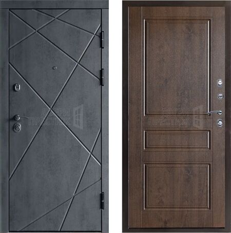 Входная дверь Termo-door Лучи бетон Классика в цвете дуб