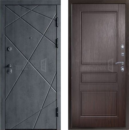 Входная дверь Termo-door Лучи бетон Классика в цвете венге