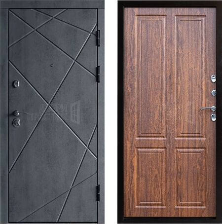 Входная дверь Termo-door Лучи бетон в цвете Орех стандарт