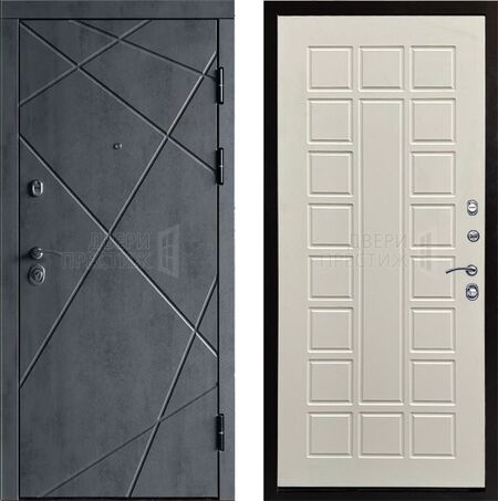 Входная дверь Termo-door Лучи бетон Престиж в цвете беж матовый