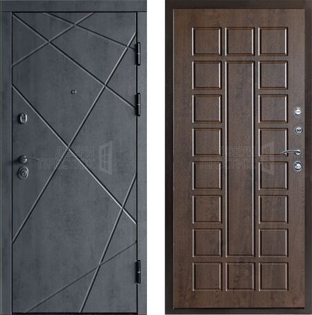 Входная дверь Termo-door Лучи бетон Престиж в цвете дуб