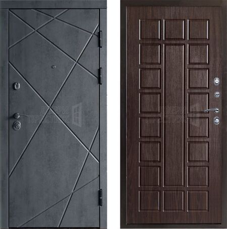 Входная дверь Termo-door Лучи бетон Престиж в цвете венге