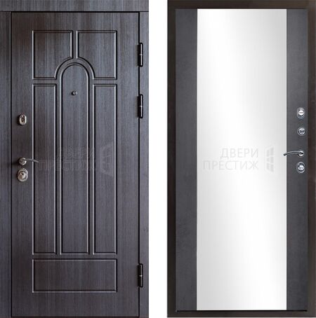 Входная дверь Termo-door Модена венге Зеркало в цвете темный бетон