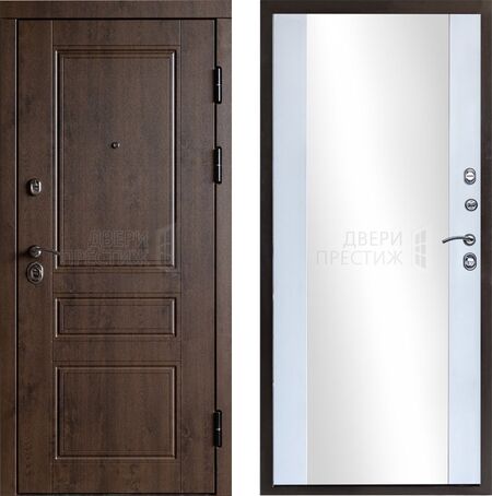 Входная дверь Termo-door Орегон дуб Зеркало в цвете белый