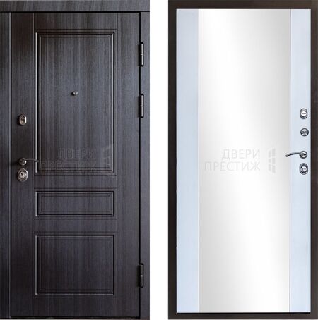 Входная дверь Termo-door Орегон венге Зеркало в цвете белый