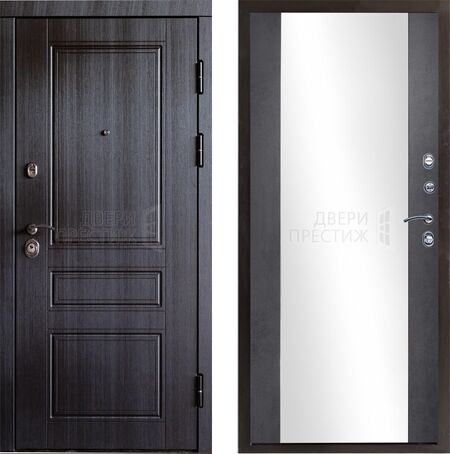 Входная дверь Termo-door Орегон венге Зеркало в цвете темный бетон