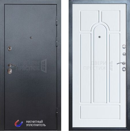 Входная дверь Termo-door Техно графит Арка в цвете белое дерево