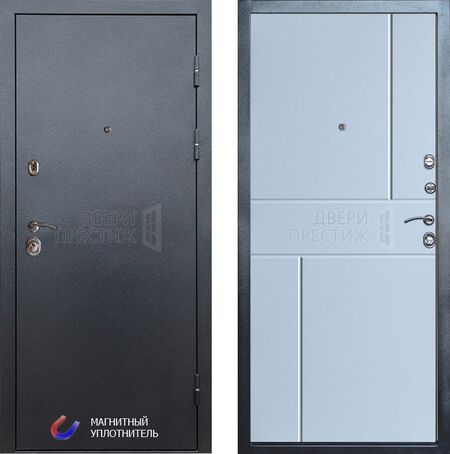 Входная дверь Termo-door Техно графит Горизонт в цвете белый