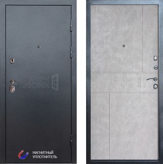 Входная дверь Termo-door Техно графит Горизонт в цвете бетон светлый