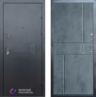 Входная дверь Termo-door Техно графит Горизонт в цвете бетон темный
