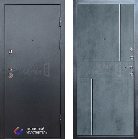 Входная дверь Termo-door Техно графит Горизонт в цвете бетон темный