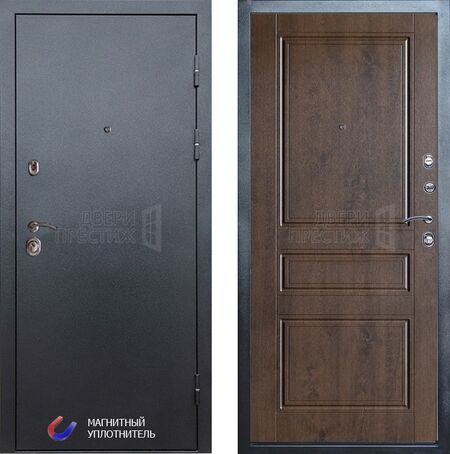 Входная дверь Termo-door Техно графит Классика в цвете дуб