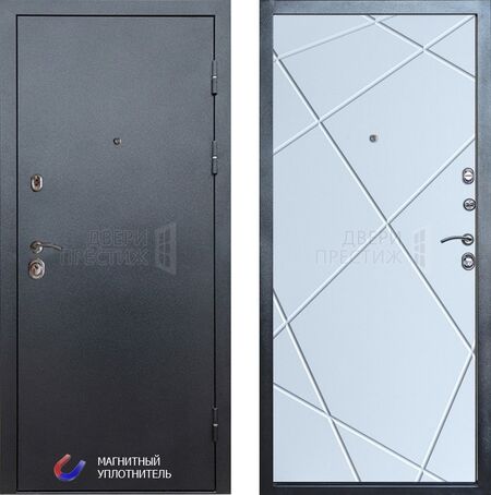 Входная дверь Termo-door Техно графит Лучи в цвете белый