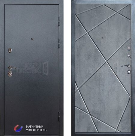 Входная дверь Termo-door Техно графит Лучи в цвете бетон темный