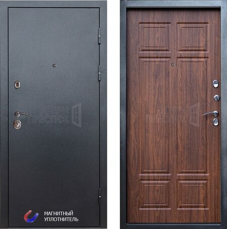 Входная дверь Termo-door Техно графит Премиум в цвете орех
