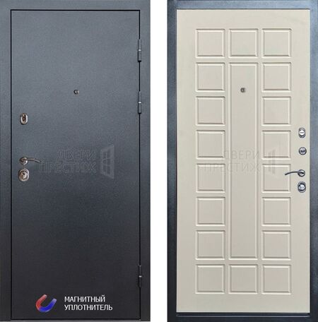 Входная дверь Termo-door Техно графит Престиж в цвете беж матовый