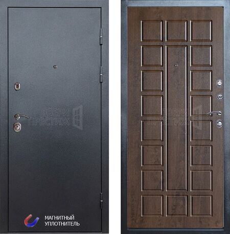 Входная дверь Termo-door Техно графит Престиж в цвете дуб