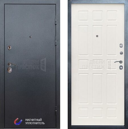 Входная дверь Termo-door Техно графит Спарта в цвете белое дерево