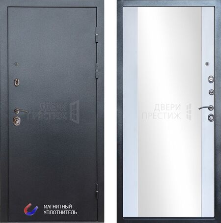 Входная дверь Termo-door Техно графит Зеркало в цвете белый