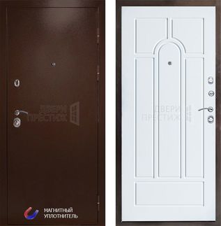 Входная дверь Termo-door Техно медь Арка в цвете лиственница