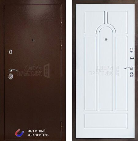 Входная дверь Termo-door Техно медь Арка в цвете лиственница