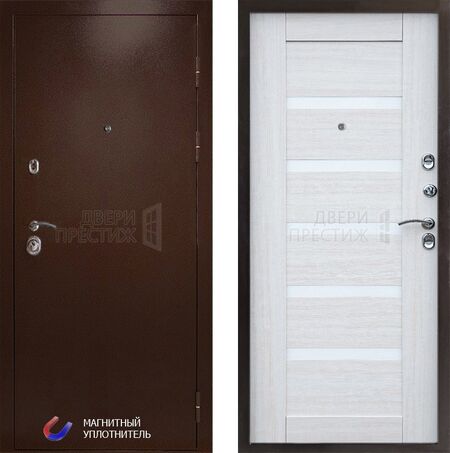 Входная дверь Termo-door Техно медь Царга в цвете лиственница