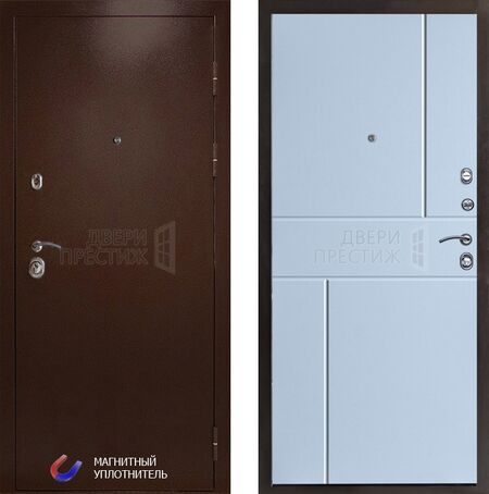 Входная дверь Termo-door Техно медь Горизонт в цвете белый