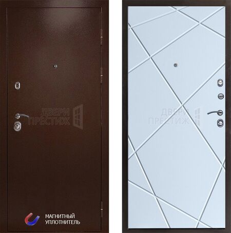 Входная дверь Termo-door Техно медь Лучи в цвете белый