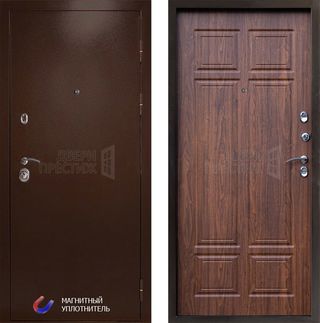 Входная дверь Termo-door Техно медь Премиум в цвете орех