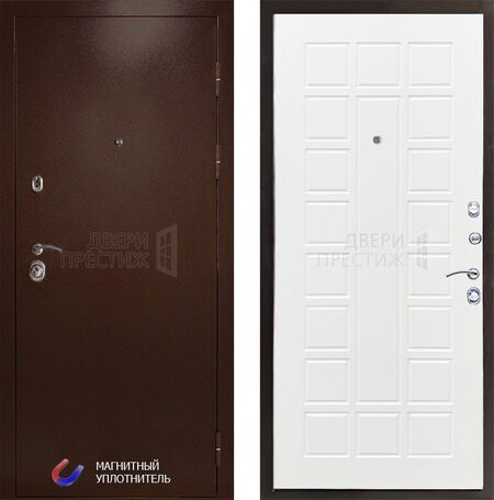 Входная дверь Termo-door Техно медь Престиж в цвете белое дерево