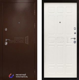 Входная дверь Termo-door Техно медь Спарта в цвете белое дерево