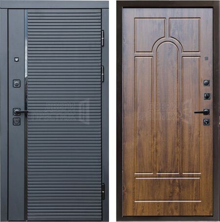 Входная дверь Termo-door Black Line Арка в цвете Дуб