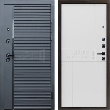 Входная дверь Termo-door Black Line Горизонт в Белом цвете