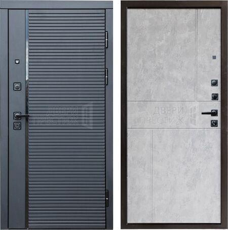 Входная дверь Termo-door Black Line Горизонт в цвете Бетон светлый