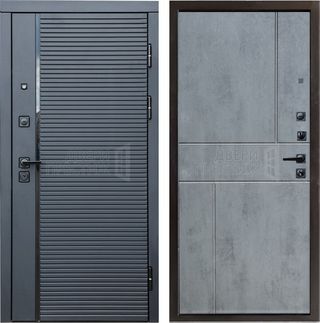 Входная дверь Termo-door Black Line Горизонт в цвете Бетон темный