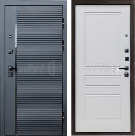 Входная дверь Termo-door Black Line Классика в цвете Белый матовый