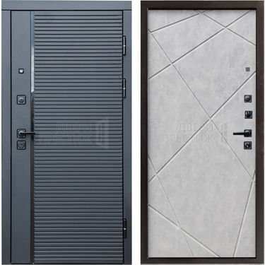 Дверь Termo-door Black Line Лучи в цвете Бетон светлый
