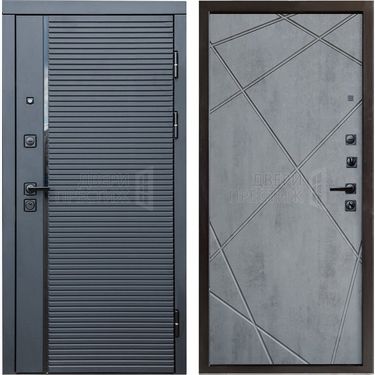 Дверь Termo-door Black Line Лучи в цвете Бетон темный