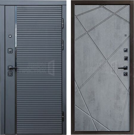 Входная дверь Termo-door Black Line Лучи в цвете Бетон темный